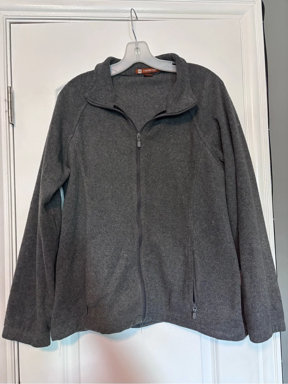 Harriton Women’s Full-Zip Fleece Jacket - Charcoal Gray Size Large